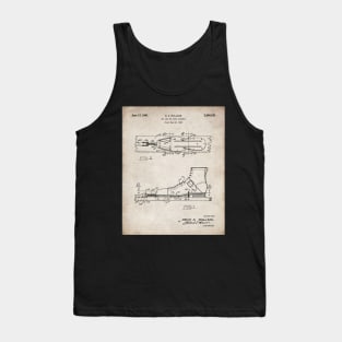 Ski Boots Patent - Snow Skier Skiing Lodge Art - Antique Tank Top